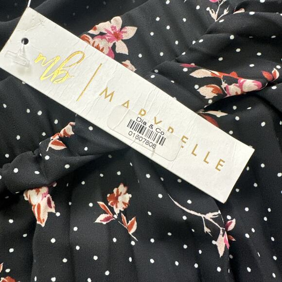 Marybelle Pleated Skirt Plus Size 4X Black Red Floral Knee Length Made USA NEW - Picture 4 of 13